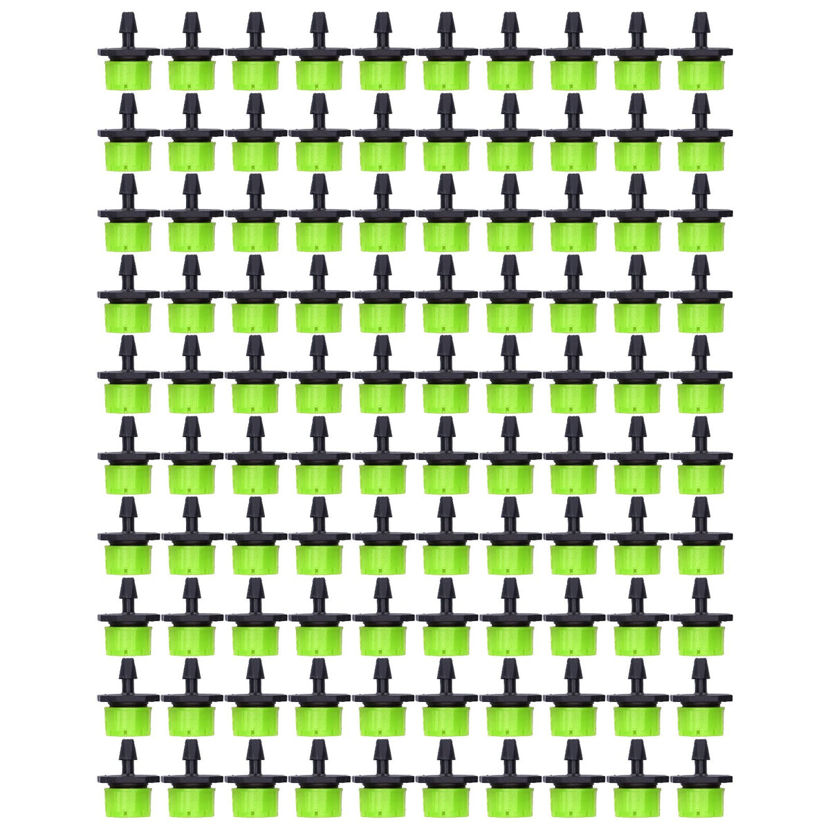100Pcs 8 Hole Drip Irrigation Emitter Adjustable Drip Irrigation Sprinkler for Garden Greenhouse Courtyard Green