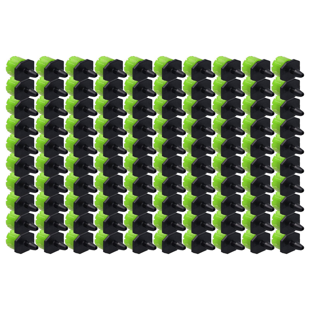 100Pcs 8 Hole Drip Irrigation Emitter Adjustable Drip Irrigation Sprinkler for Garden Greenhouse Courtyard Green