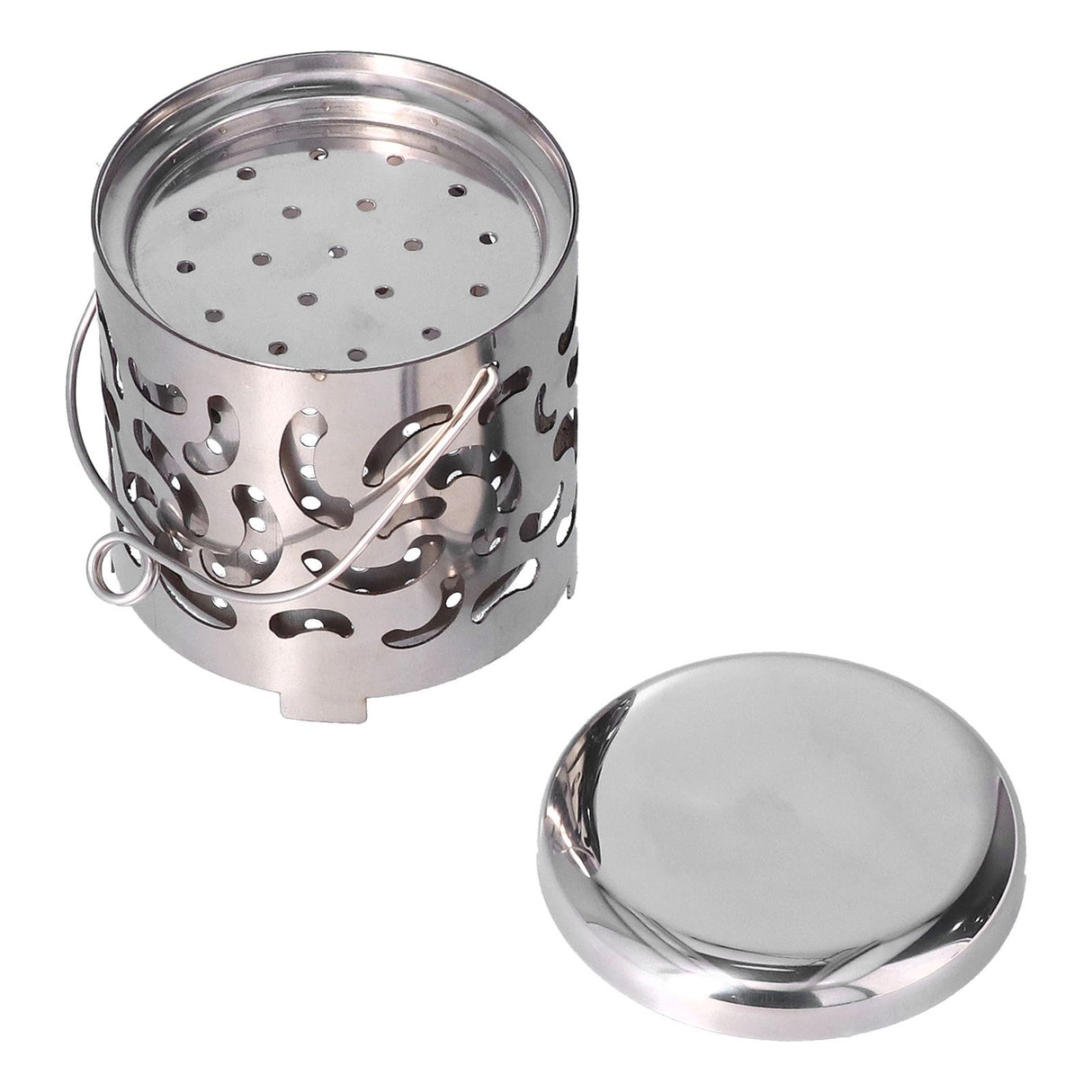 Outdoor Mini Warmer Stainless Steel Camping Stove Portable Warming Stove Cover for Picnic Hiking Barbecue