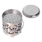 Outdoor Mini Warmer Stainless Steel Camping Stove Portable Warming Stove Cover for Picnic Hiking Barbecue - Side View
