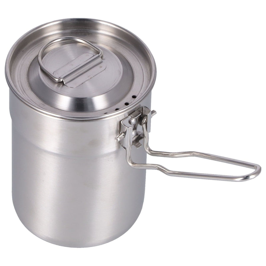 Outdoor Coffee Maker Cup 1L Camping Cooking Pot with Foldable Handle Lid for Hiking