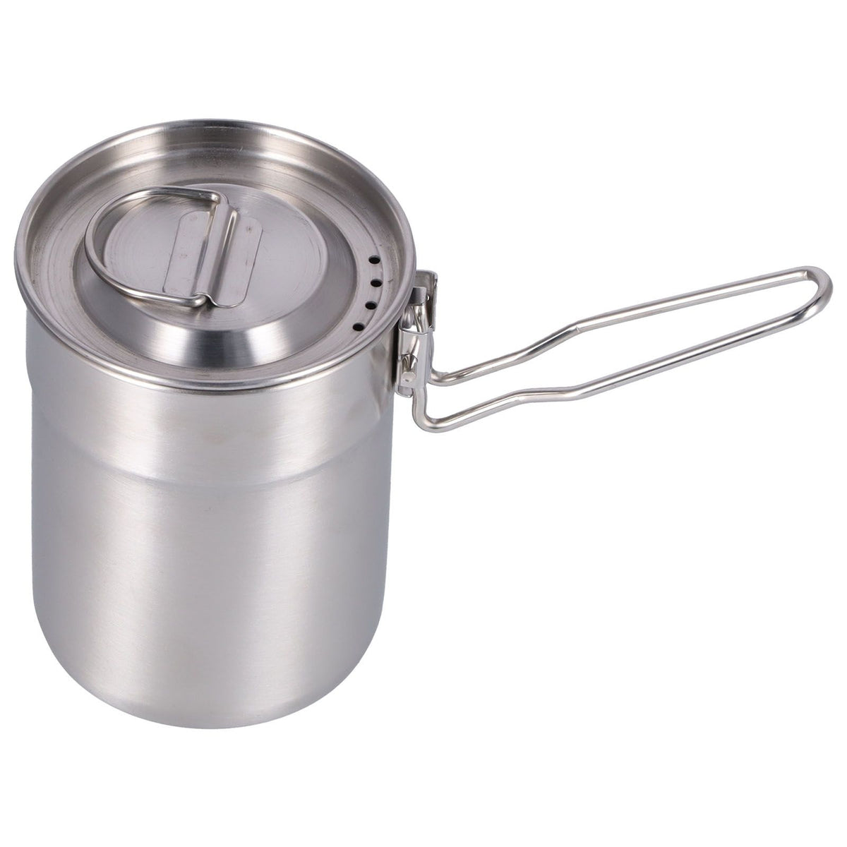 Outdoor Coffee Maker Cup 1L Camping Cooking Pot with Foldable Handle Lid for Hiking