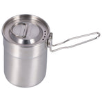 Outdoor Coffee Maker Cup 1L Camping Cooking Pot with Foldable Handle Lid for Hiking