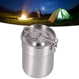 Outdoor Coffee Maker Cup 1L Camping Cooking Pot with Foldable Handle Lid for Hiking