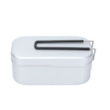 800ml Aluminum Lunch Box with Lid Rectangular Portable Bento Box for Outdoor Camping