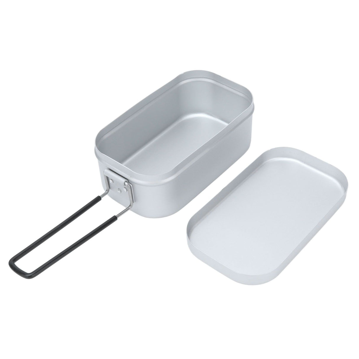 800ml Aluminum Lunch Box with Lid Rectangular Portable Bento Box for Outdoor Camping