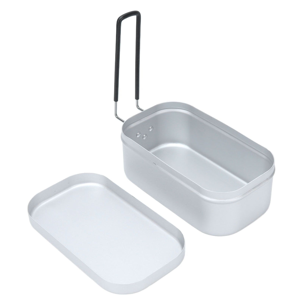 800ml Aluminum Lunch Box with Lid Rectangular Portable Bento Box for Outdoor Camping