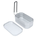 800ml Aluminum Lunch Box with Lid Rectangular Portable Bento Box for Outdoor Camping