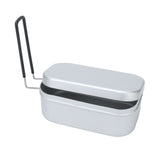 800ml Aluminum Lunch Box with Lid Rectangular Portable Bento Box for Outdoor Camping
