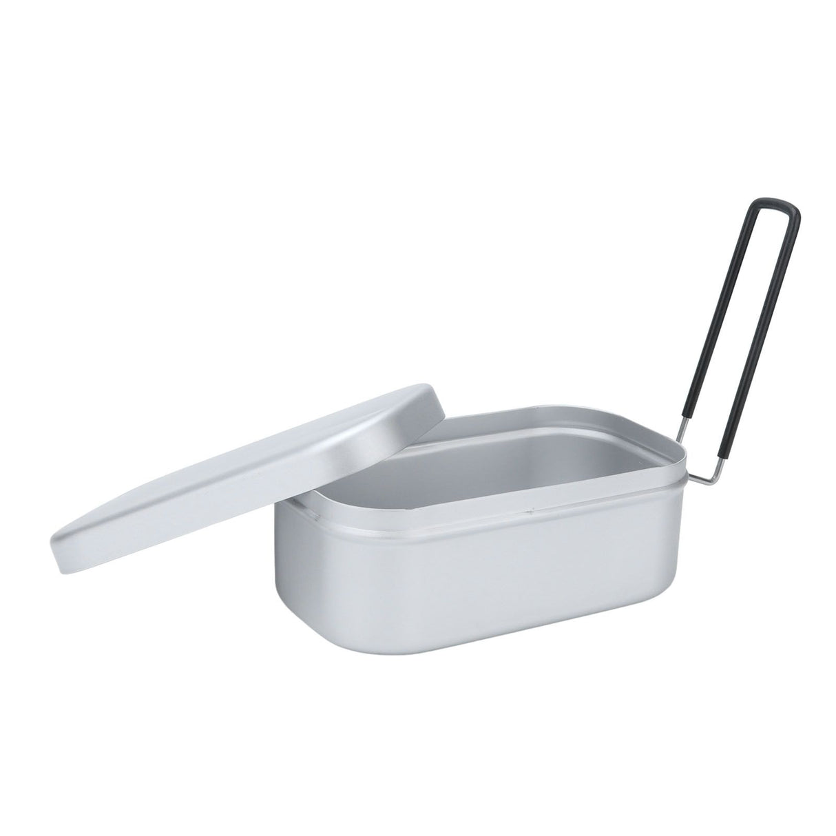 800ml Aluminum Lunch Box with Lid Rectangular Portable Bento Box for Outdoor Camping