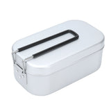 800ml Aluminum Lunch Box with Lid Rectangular Portable Bento Box for Outdoor Camping