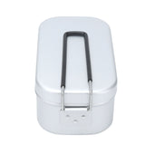 800ml Aluminum Lunch Box with Lid Rectangular Portable Bento Box for Outdoor Camping