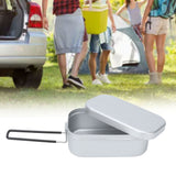 800ml Aluminum Lunch Box with Lid Rectangular Portable Bento Box for Outdoor Camping - Extra Image