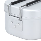 800ml Aluminum Lunch Box with Lid Rectangular Portable Bento Box for Outdoor Camping