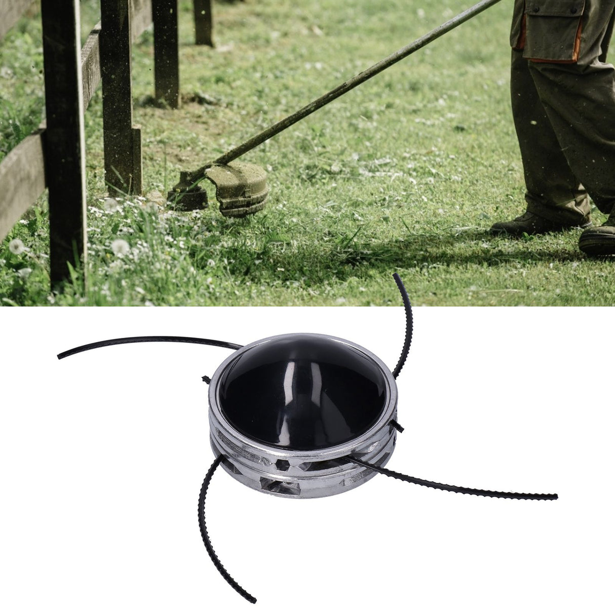 String Trimmer Head Aluminum Universal 4 Wire Weed Trimmer Head for 40CC Straight Shaft Trimmer