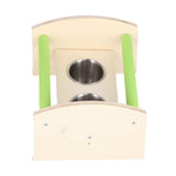 Parrot Wood Stand with 2 Stainless Steel Feeding Cup Playstand Training Toy for Outdoor Gardening - Top-Down View