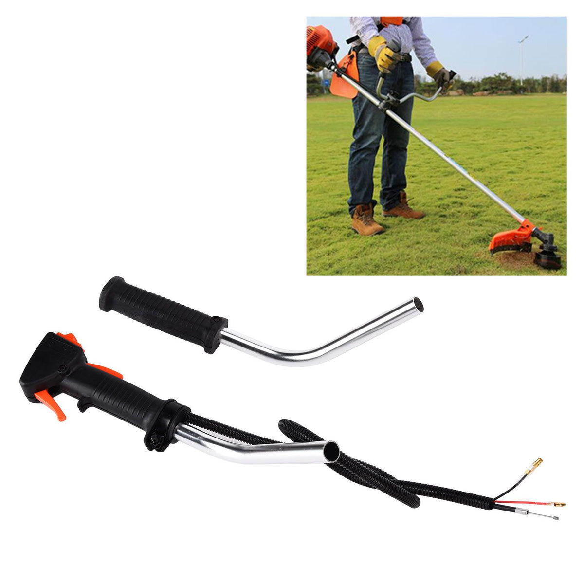 Handle Switch Throttle Cable with Aluminium Tube Trimmer Handle Switch Cable for Strimmer Brush Cutter