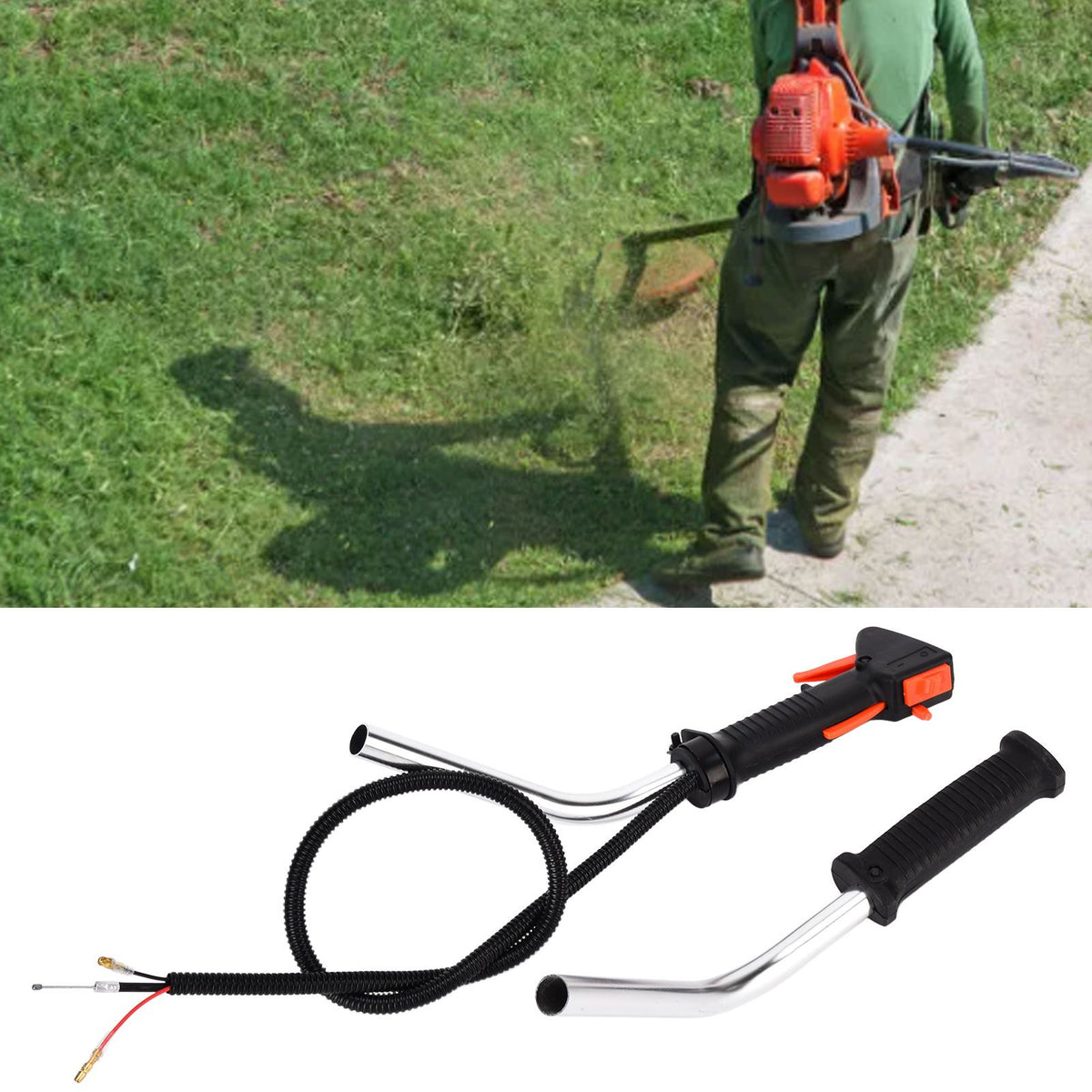 Handle Switch Throttle Cable with Aluminium Tube Trimmer Handle Switch Cable for Strimmer Brush Cutter