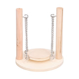 Parrots Swing Toy Wooden Birds Perch Stand Birds Toy for Hamster Small Animal Supplies - Front View