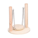 Parrots Swing Toy Wooden Birds Perch Stand Birds Toy for Hamster Small Animal Supplies - Rear View