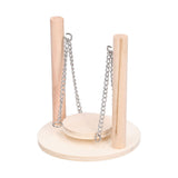 Parrots Swing Toy Wooden Birds Perch Stand Birds Toy for Hamster Small Animal Supplies - Close-Up Angle