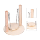 Parrots Swing Toy Wooden Birds Perch Stand Birds Toy for Hamster Small Animal Supplies - Low Angle