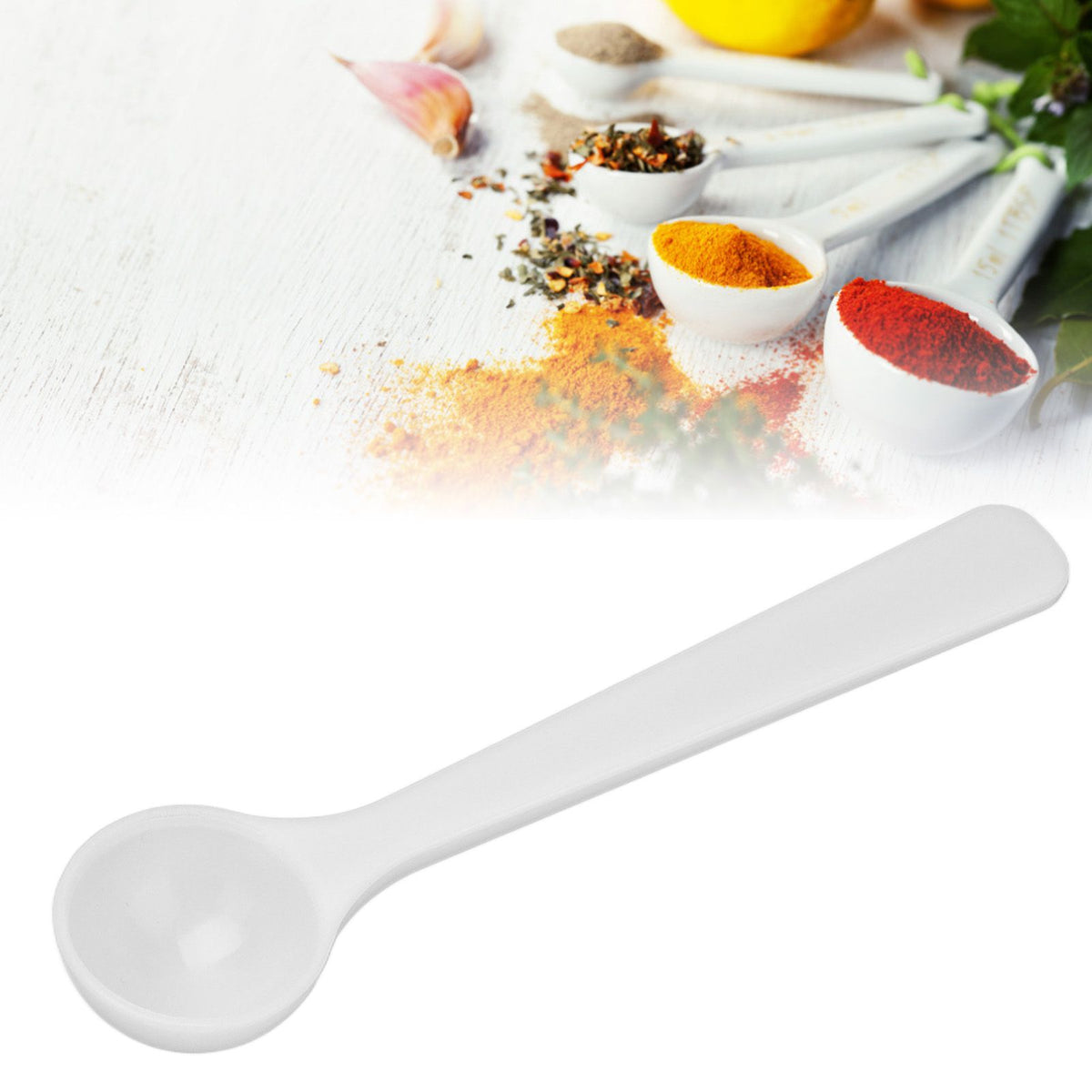 100Pcs Plastic Fertilizer Spoon 2ml/1g High Temperature Resistance Measuring Spoon for Gardening
