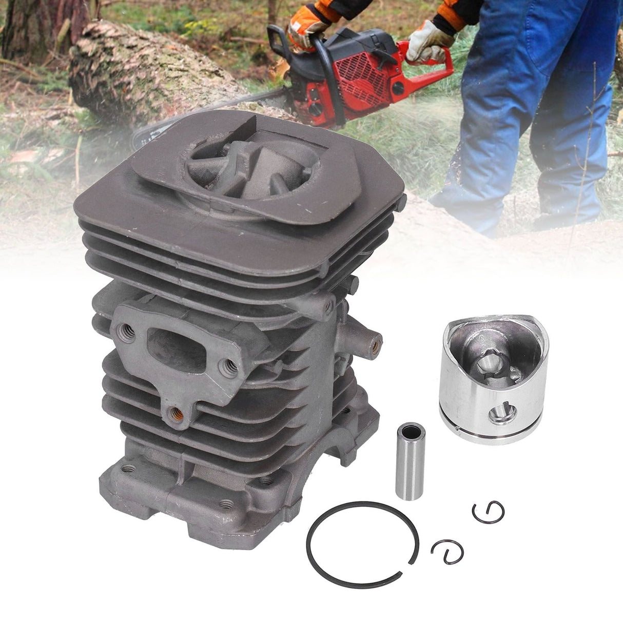 38mm Cylinder Piston Kit Chainsaw Replacement Parts Fit for Husqvarna 136 137 141 Chain Saw