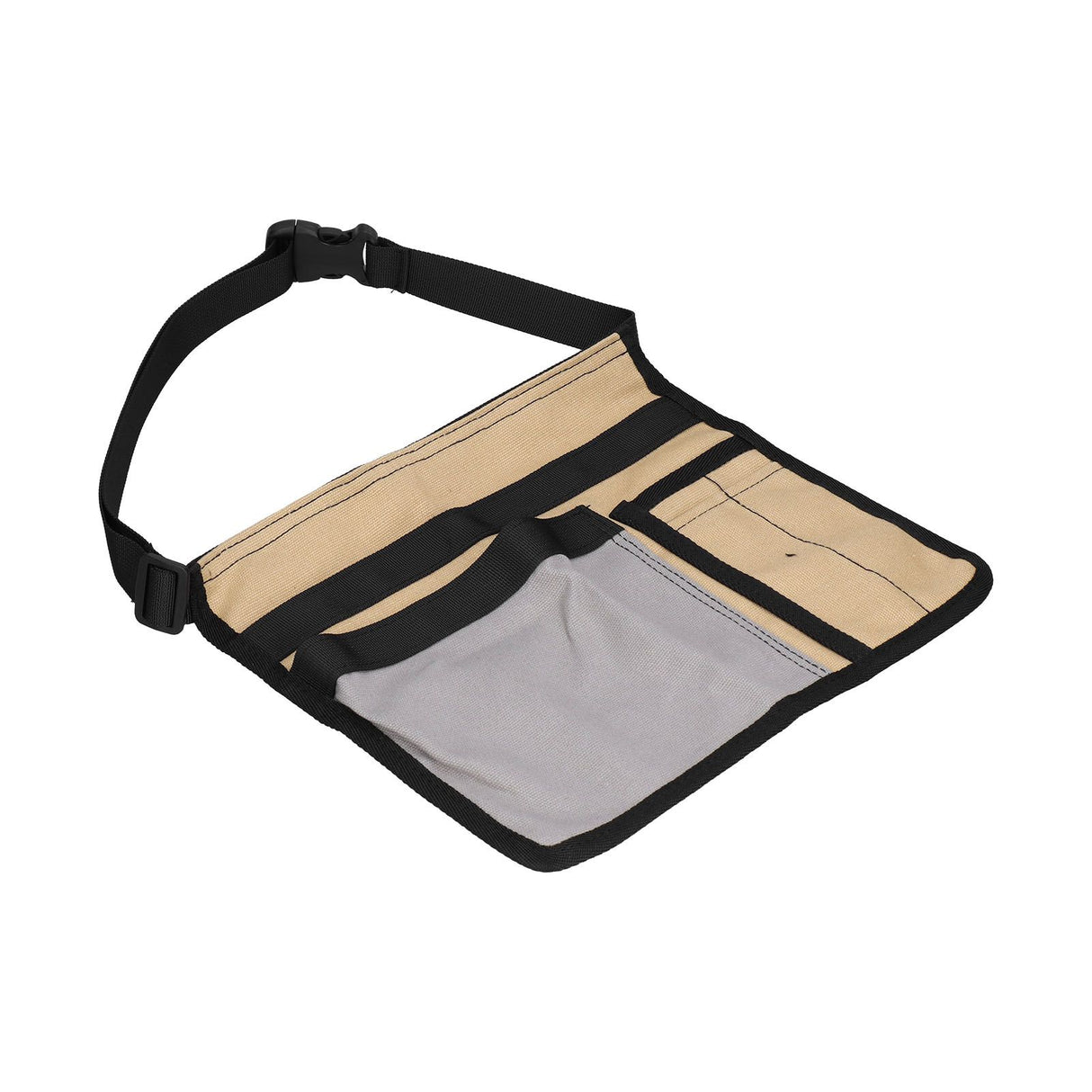 Tool Waist Bag Lightweight Multi Pocket Oxford Cloth Waist Tool Pouch for Garden Climbing Outdoor(Grey Khaki )