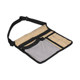 Tool Waist Bag Lightweight Multi Pocket Oxford Cloth Waist Tool Pouch for Garden Climbing Outdoor(Grey Khaki ) - Front View