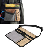 Tool Waist Bag Lightweight Multi Pocket Oxford Cloth Waist Tool Pouch for Garden Climbing Outdoor(Grey Khaki ) - Extra Image