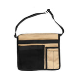 Tool Waist Bag Lightweight Multi Pocket Oxford Cloth Waist Tool Pouch for Garden Climbing Outdoor(Black Khaki )