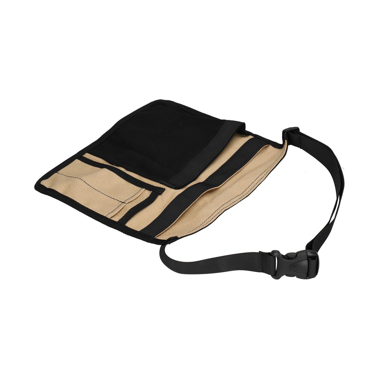 Tool Waist Bag Lightweight Multi Pocket Oxford Cloth Waist Tool Pouch for Garden Climbing Outdoor(Black Khaki )