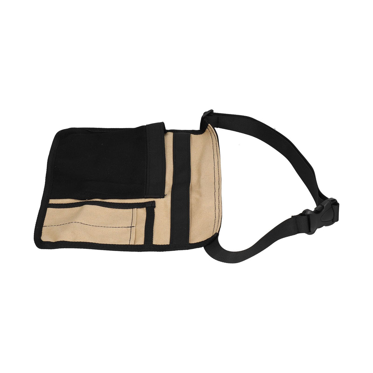 Tool Waist Bag Lightweight Multi Pocket Oxford Cloth Waist Tool Pouch for Garden Climbing Outdoor(Black Khaki )