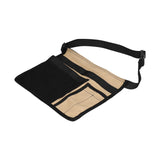 Tool Waist Bag Lightweight Multi Pocket Oxford Cloth Waist Tool Pouch for Garden Climbing Outdoor(Black Khaki )