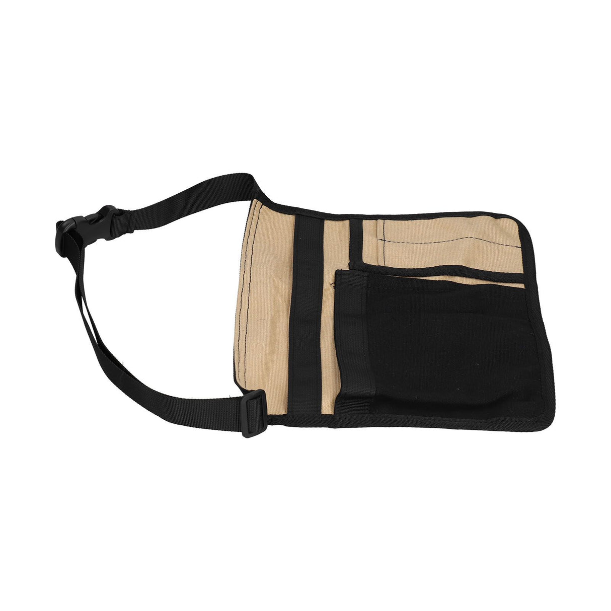 Tool Waist Bag Lightweight Multi Pocket Oxford Cloth Waist Tool Pouch for Garden Climbing Outdoor(Black Khaki )