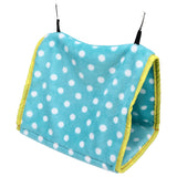 Bird Bed Foldable Portable Comfortable Flannel Triangular Hanging Bird Hammock with Hooks for Parrots Hamsters SquirrelsGreen
