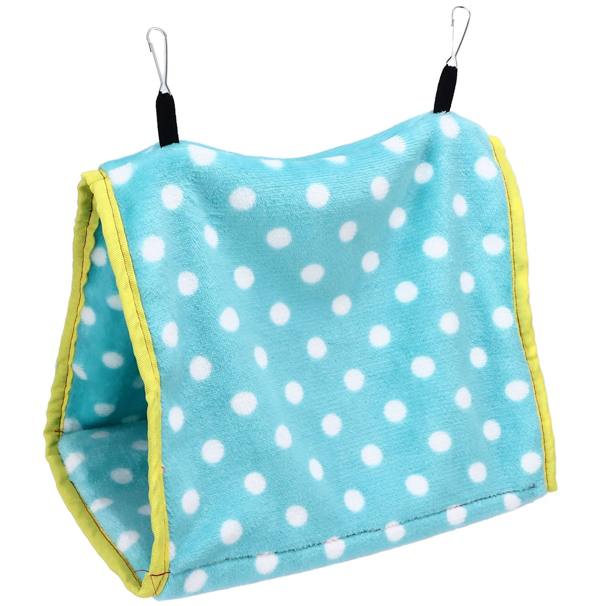 Bird Bed Foldable Portable Comfortable Flannel Triangular Hanging Bird Hammock with Hooks for Parrots Hamsters SquirrelsGreen