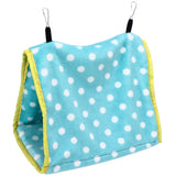 Bird Bed Foldable Portable Comfortable Flannel Triangular Hanging Bird Hammock with Hooks for Parrots Hamsters SquirrelsGreen