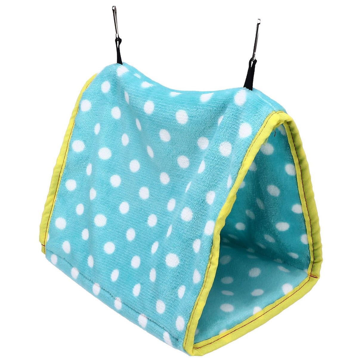 Bird Bed Foldable Portable Comfortable Flannel Triangular Hanging Bird Hammock with Hooks for Parrots Hamsters SquirrelsGreen