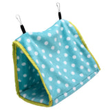 Bird Bed Foldable Portable Comfortable Flannel Triangular Hanging Bird Hammock with Hooks for Parrots Hamsters SquirrelsGreen - Close-Up Angle