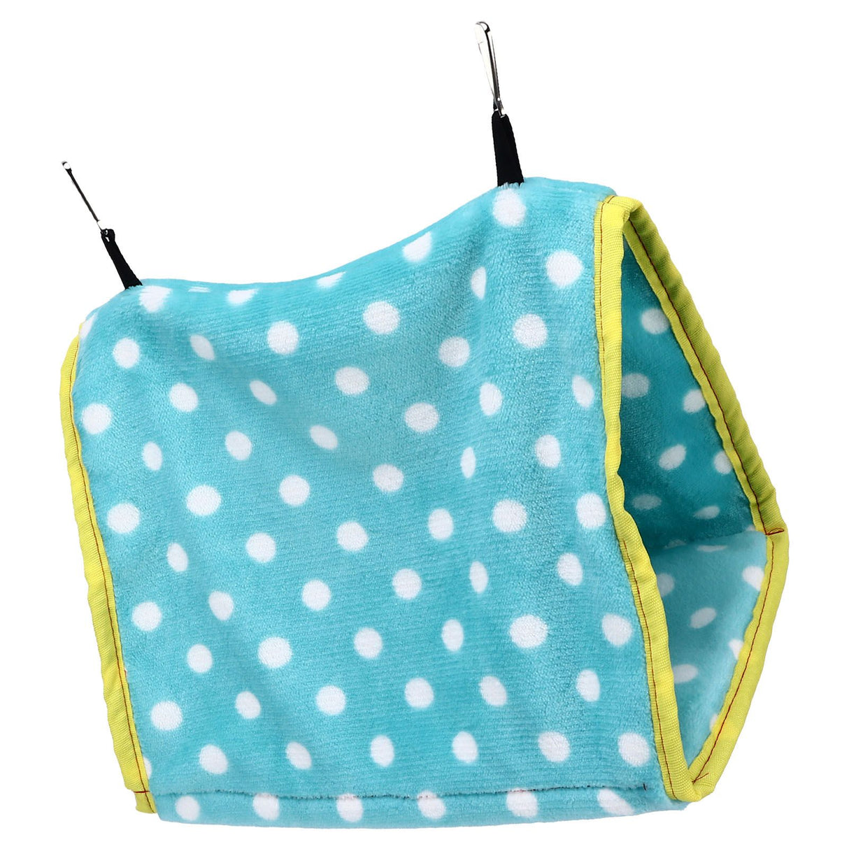 Bird Bed Foldable Portable Comfortable Flannel Triangular Hanging Bird Hammock with Hooks for Parrots Hamsters SquirrelsGreen