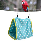 Bird Bed Foldable Portable Comfortable Flannel Triangular Hanging Bird Hammock with Hooks for Parrots Hamsters SquirrelsGreen - Extra Image