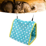 Bird Bed Foldable Portable Comfortable Flannel Triangular Hanging Bird Hammock with Hooks for Parrots Hamsters SquirrelsGreen