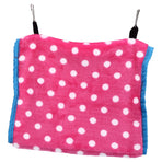Bird Bed Foldable Portable Comfortable Flannel Triangular Hanging Bird Hammock with Hooks for Parrots Hamsters SquirrelsPink