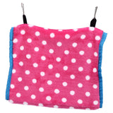 Bird Bed Foldable Portable Comfortable Flannel Triangular Hanging Bird Hammock with Hooks for Parrots Hamsters SquirrelsPink - Rear View