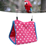 Bird Bed Foldable Portable Comfortable Flannel Triangular Hanging Bird Hammock with Hooks for Parrots Hamsters SquirrelsPink