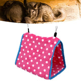 Bird Bed Foldable Portable Comfortable Flannel Triangular Hanging Bird Hammock with Hooks for Parrots Hamsters SquirrelsPink - Extra Image