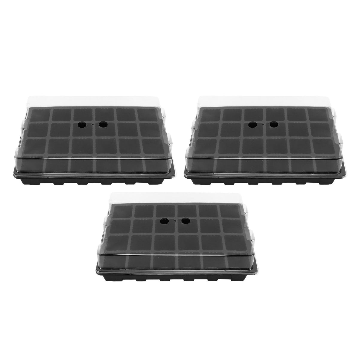 3Set 24 Hole Plant Growing Tray Propagation Tray Breathable Seedling Plate Garden Nursery Tray