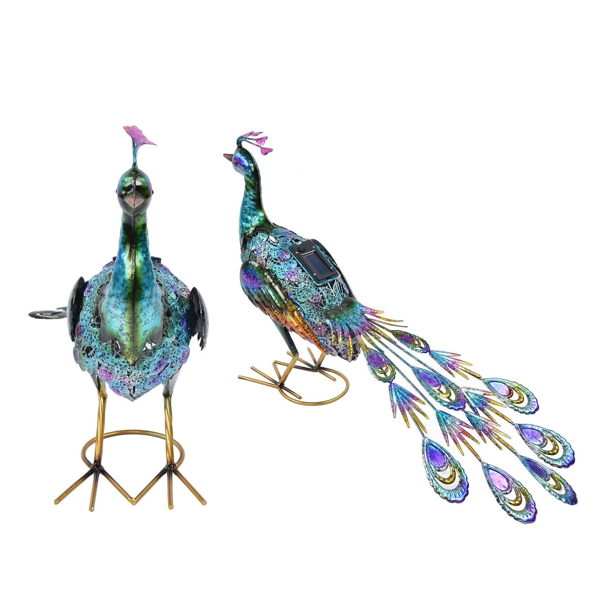 Outdoor Solar Light Vivid Peacock Sculpture Light Garden Decoration Light for Courtyard Lawn60x37 cm / 23.6x14.6 in